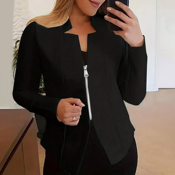 YOUSNH Womens Ladies Cardigan Solid Long Sleeve Pocket Coat Outerwear Trench Coat Women's Casual Jackets Black XXL