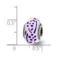 thumbnail image 2 of Reflection Beads Sterling Silver Purple Glitter Flower Italian Glass Charm, 2 of 5