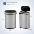 thumbnail image 2 of Bigacc 13 Gallon(50 L) Kitchen Trash Can with Touch-Free & Motion Sensor, Automatic Stainless-Steel Garbage Can, Anti-Fingerprint Mute Designed Trash Bin Brushed Stainless Steel, 2 of 9