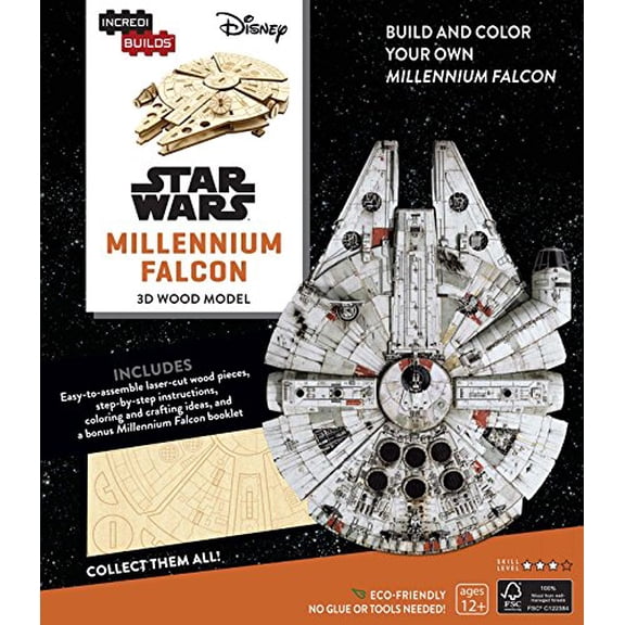 Pre-Owned IncrediBuilds: Star Wars: Millennium Falcon 3D Wood Model (Paperback) 1682980340 9781682980347