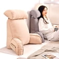 thumbnail image 4 of Almohada de lectura de respaldo grande con almohada para brazos y cuello Relleno de algodón perlado, almohada cómoda y de soporte completo para el cabello, 4 of 5