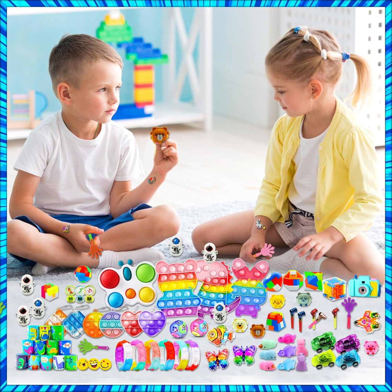 206-Piece Party Favor Toy Set – Fun Assorted Goodie Bag Fillers, Sensory Fidget Toys, Pinata Prizes, Classroom Rewards, and Treasure Box Gifts for Kids