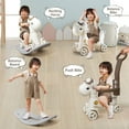 thumbnail image 4 of Wdmiya 4 in 1 Rocking Horse for Toddlers 1-3 Years Old, Baby Rocking Toy Fun Birthday Gift for 1+ Boys Girls, Ride on Toy with Detachable Balance Board，Balance Bike with Push Handle, Khaki, 4 of 8