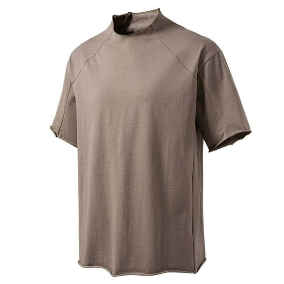 Men's Cotton T-Shirt, Short Sleeve Basic Tee, Solid Color Crew Neck Shirt for Casual Wear