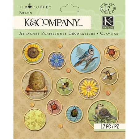 K & Company Foliage Brads 17/Pkg-