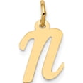 thumbnail image 1 of 14K Yellow Gold Small Script Letter N Initial Charm Made In United States yc658n, 1 of 6