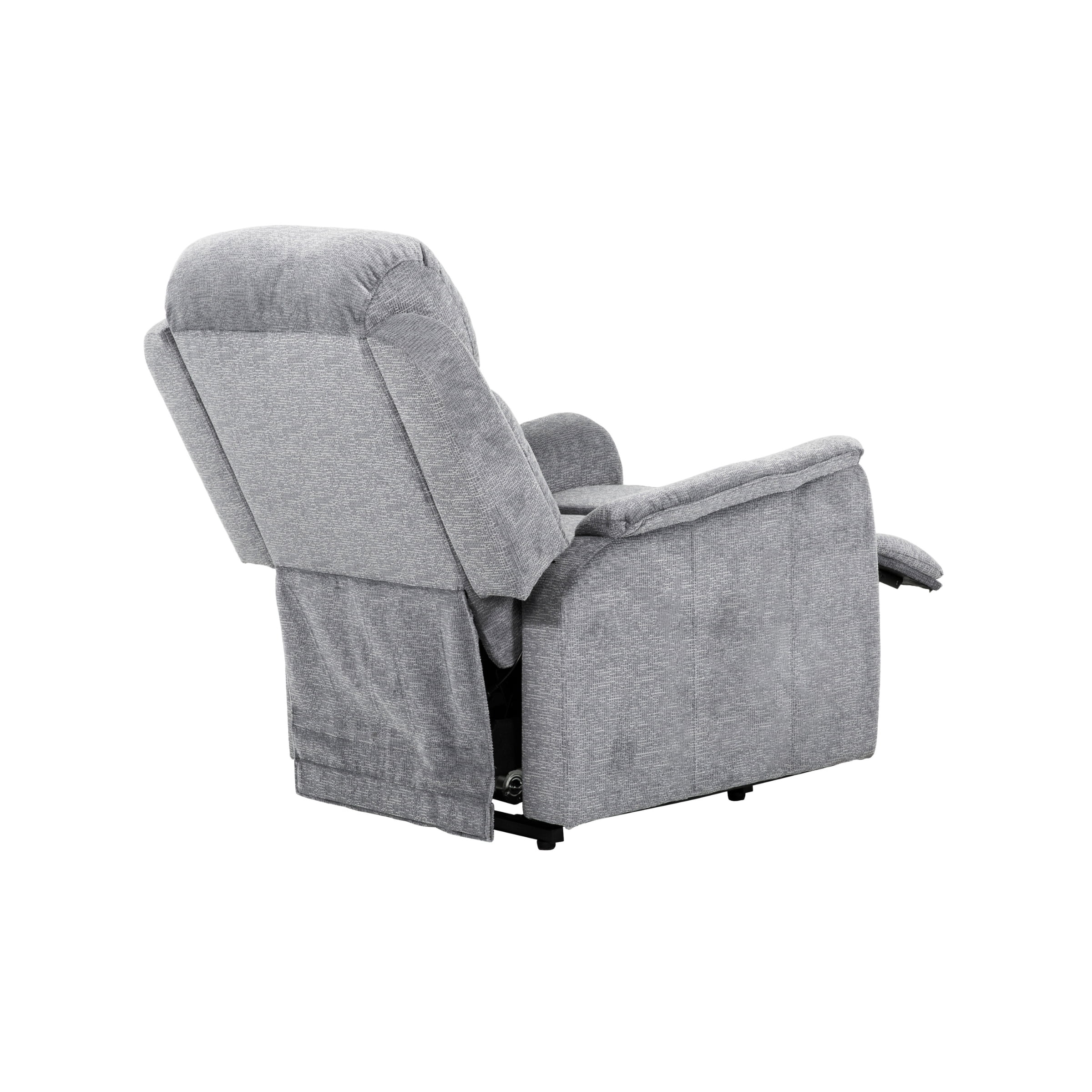 Primo Holmes 32 in. Grey Suede Rocker Recliner Chair