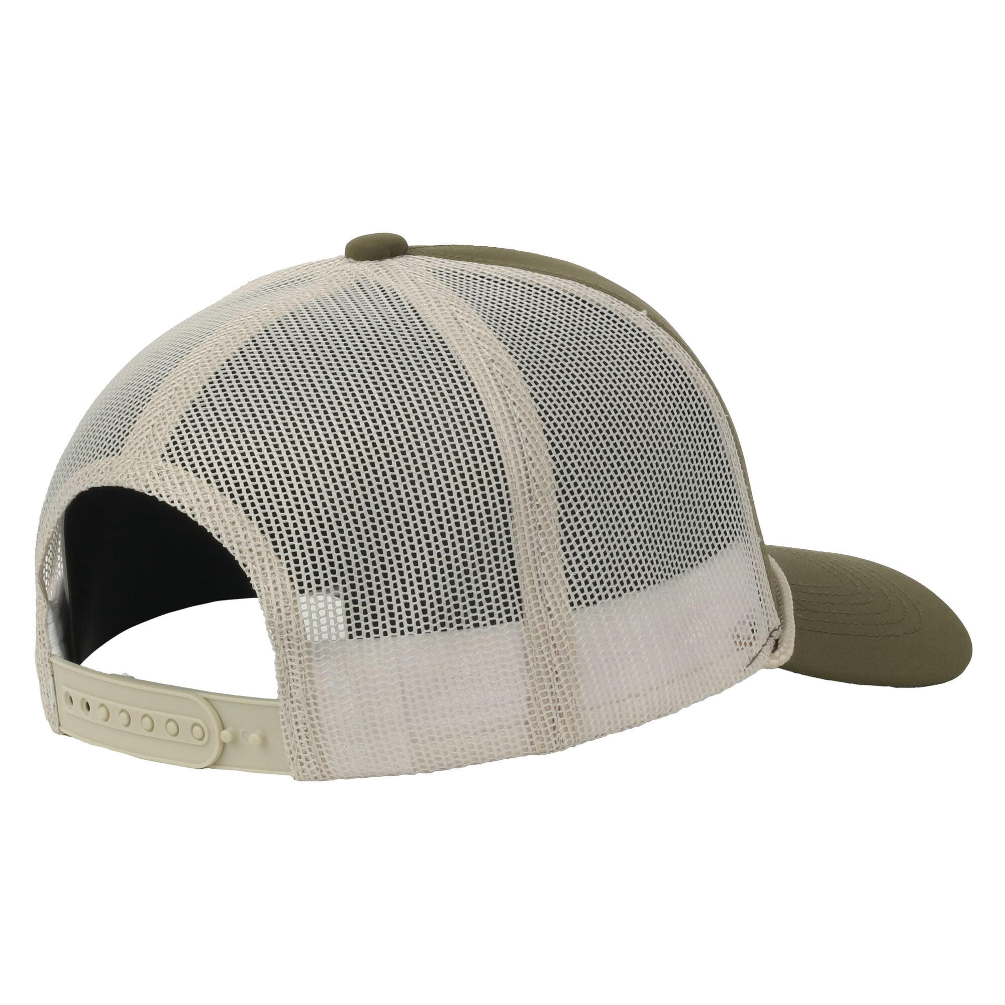 Olive/Putty Bass 5-Panel Fishing Cap – Structured, Embroidered, Snapback, One Size