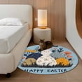 thumbnail image 2 of Round Rug 4Ft Washable Non-Slip, Easter Eggs Circle Area Rugs for Living Room Bedroom, Rabbit Spring Botanical Wildflowers Bunny Blue Indoor Floor Mats Carpet Runner for Home Decor Aesthetic, 2 of 8
