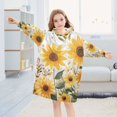 thumbnail image 5 of FORMRS Wearable Blanket Hoodie with Sleeves for Kids Cozy Flannel Sweatshirt, Beige Sunflowers, 5 of 7