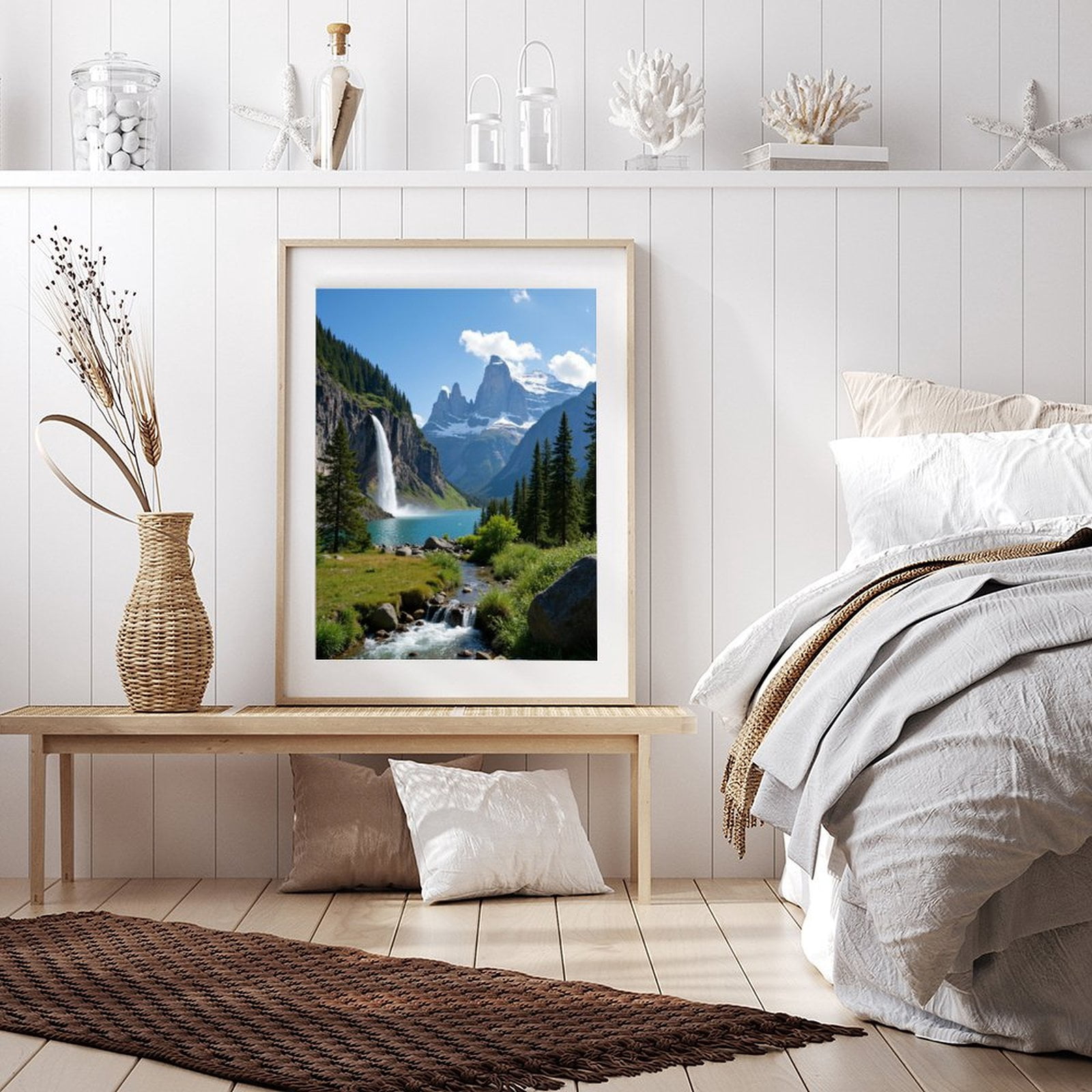 Diamond Art Kit for Adults, Majestic Waterfall Mountain Landscape Diamond Painting for Adults Beginners, DIY Diamond Art Painting Kits, 5D Diamond Painting Crafts for Home Decor 12x16 Frameless