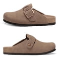 thumbnail image 6 of Comwarm Genuine Suede Clogs for Women, Memory Foam Cork Footbed Potato Slip on Leather Shoes, Mocha, 6 of 7