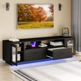 thumbnail image 2 of Uforic Large TV Stand w/Power Outlets for 70 inch TV, LED Entertainment Center, Black, 2 of 6