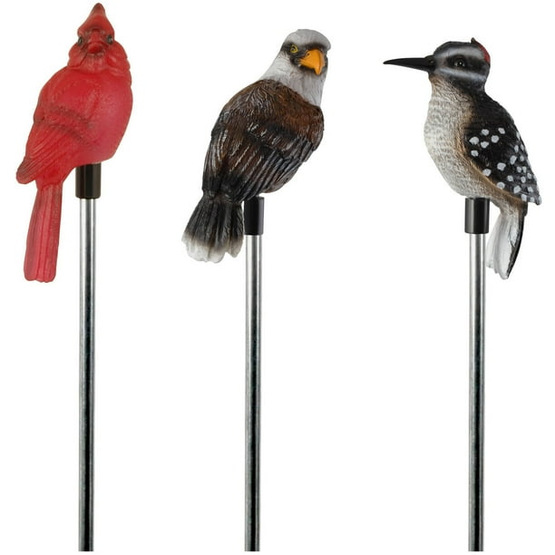 Moonrays 91263 Solar Powered White LED Bird Stake Light Gift Pack