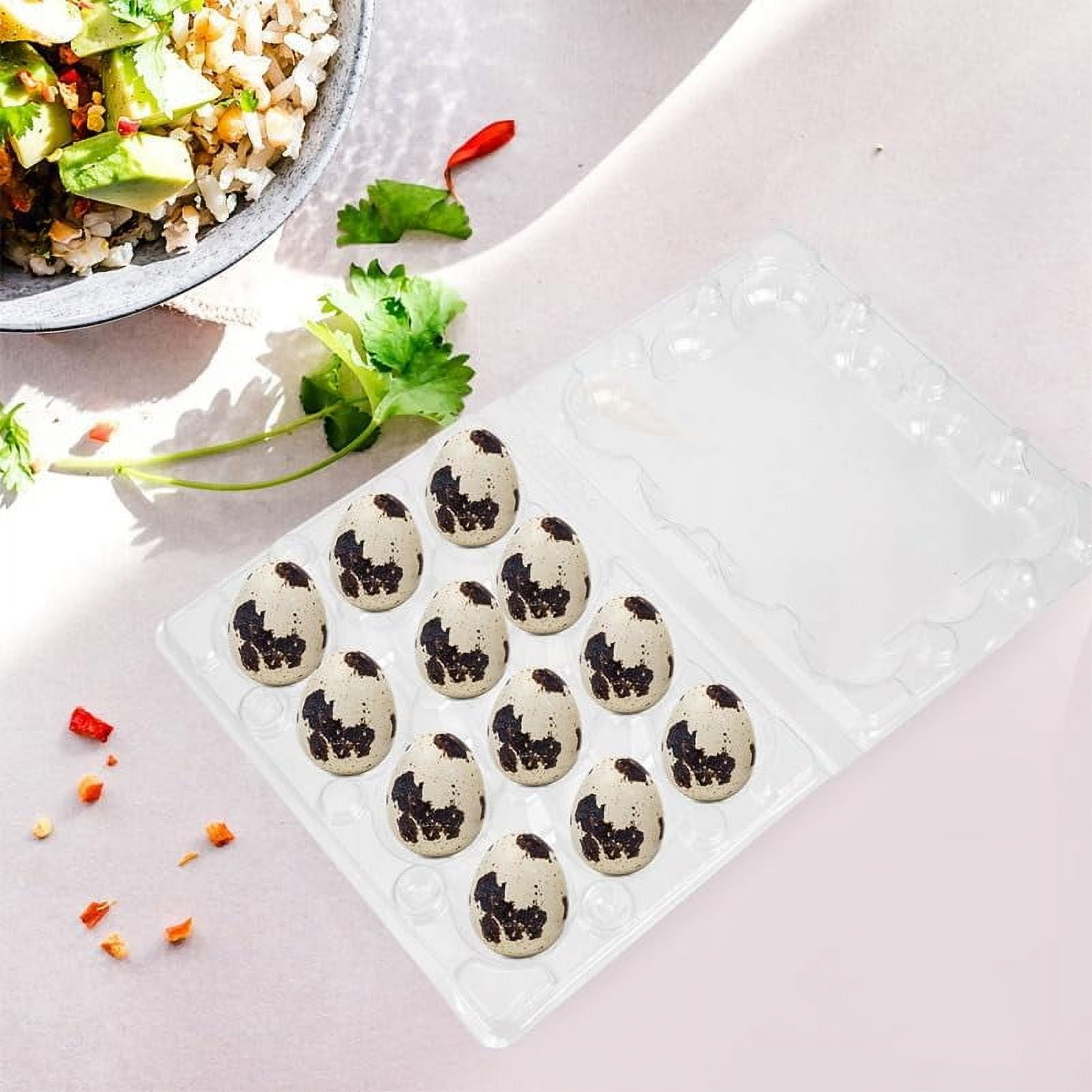 100 Pcs Quail Egg Boxes Stackable Egg Holder Storage Box 12 Girds Quail Egg Container Clear Quail Egg Carton Egg Carrier Box For Small Eggs, Quail, Pheasant, Pigeon Eggs