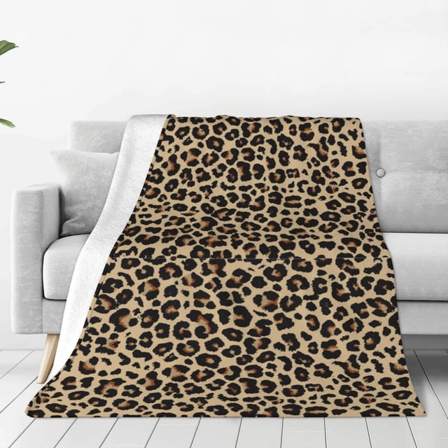 Balery Leopard Print-1 Manta de Felpa Suave y Acogedora – Cobija de Franela Aterciopelada para Cama, Lavable y Cálida para Sofá, Mascotas, Transpirable-60"x50"