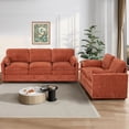 thumbnail image 7 of FamiTOP Chenille 69” Love Seat & 89” 3-Seat Sofa w/Thick Seat & Backrest Cushions, Modern Couch Set with Soft Pillows, Upholstered 3 Seat & 2 Seat Sofa w/Sturdy Frame for Office, Living Room, Orange, 7 of 7
