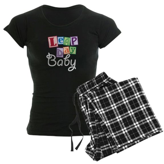 CafePress - Leap Day Baby Women's Dark Pajamas - Women's Short Sleeve Print T-Shirt and Pants Dark Cotton Pajama Set