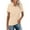 Beige, variant on Womens Tops Clearance, Women's Short Sleeve Shirts Summer Button Down Collared Tops Casual Loose Tees Summer Tops Golf Polo Shirts for Women Yellow S