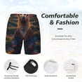 thumbnail image 3 of Rateoe Garden Meditating Weasel Pattern Men’s Swim Shorts with Compression Liner – Double-Layered Quick-Dry Swimwear, Comfortable & Stretchy Beach Shorts-Medium, 3 of 6
