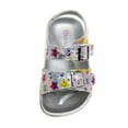 thumbnail image 4 of Laura Ashley Girls Double Buckle Flat Heel Footbed Sandals with Holographic Details (Toddler Sizes), 4 of 7