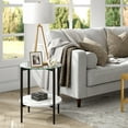 thumbnail image 6 of Henn&Hart 20" Blackened Bronze/Faux Marble Metal/Glass Side Table, 6 of 6