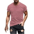 thumbnail image 2 of Awdenio Mens T-shirt Striped New Fashion Casual T-shirt Print Sports Short Sleeve Round-Neck Blouses Shirts Durable, Stretch & Stylish,Size M-4XL, 2 of 5