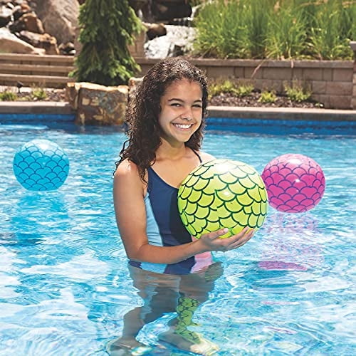 Bolas de playa de sirena (paquete de 4) favores de fiesta de sirena, decoraciones de fiest 4E's Novelty 4E's Novelty