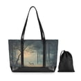 thumbnail image 7 of FORMRS Canvas Laptop Tote Bag for Women with 15.6" Computer Compartments Shoulder Handbag, Retro Forest, 7 of 7