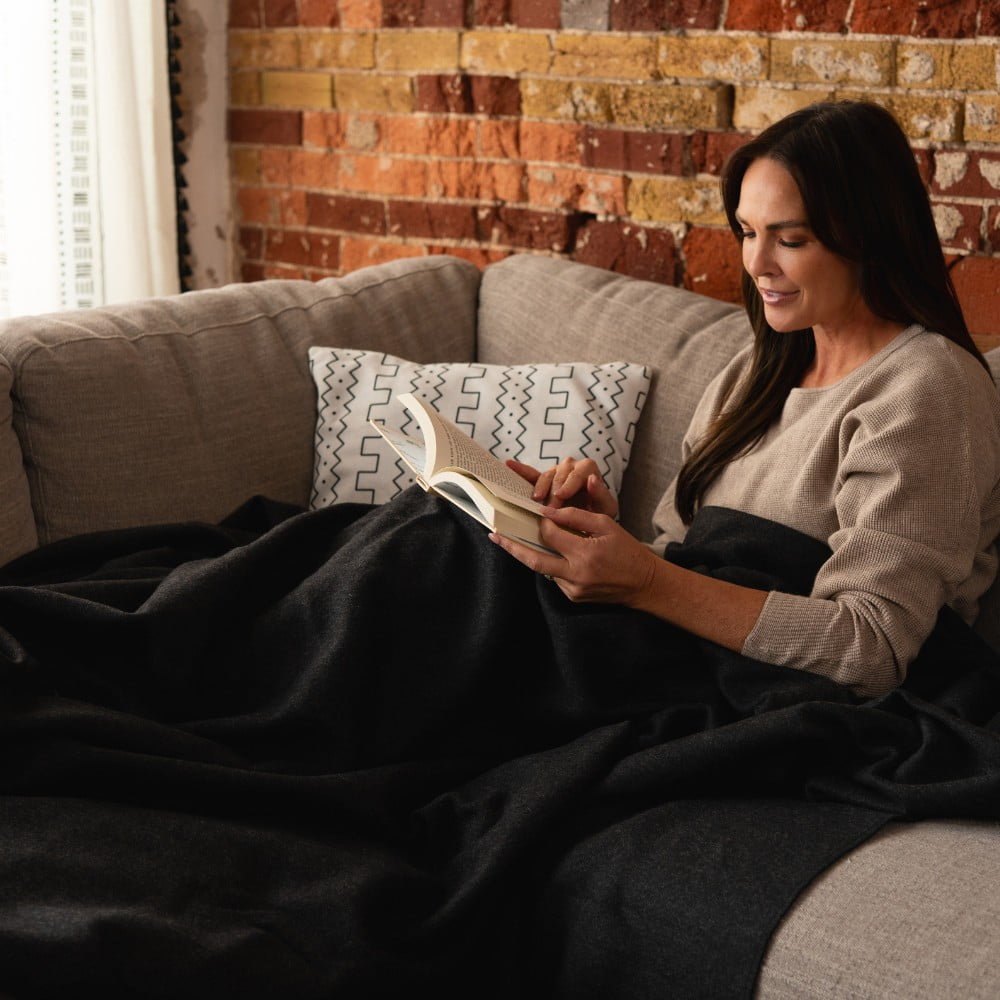 Arcturus Lake Tahoe Wool Bed Blanket - Queen Size (90"x 96") - Thick, Washable, Large Wool Blanket