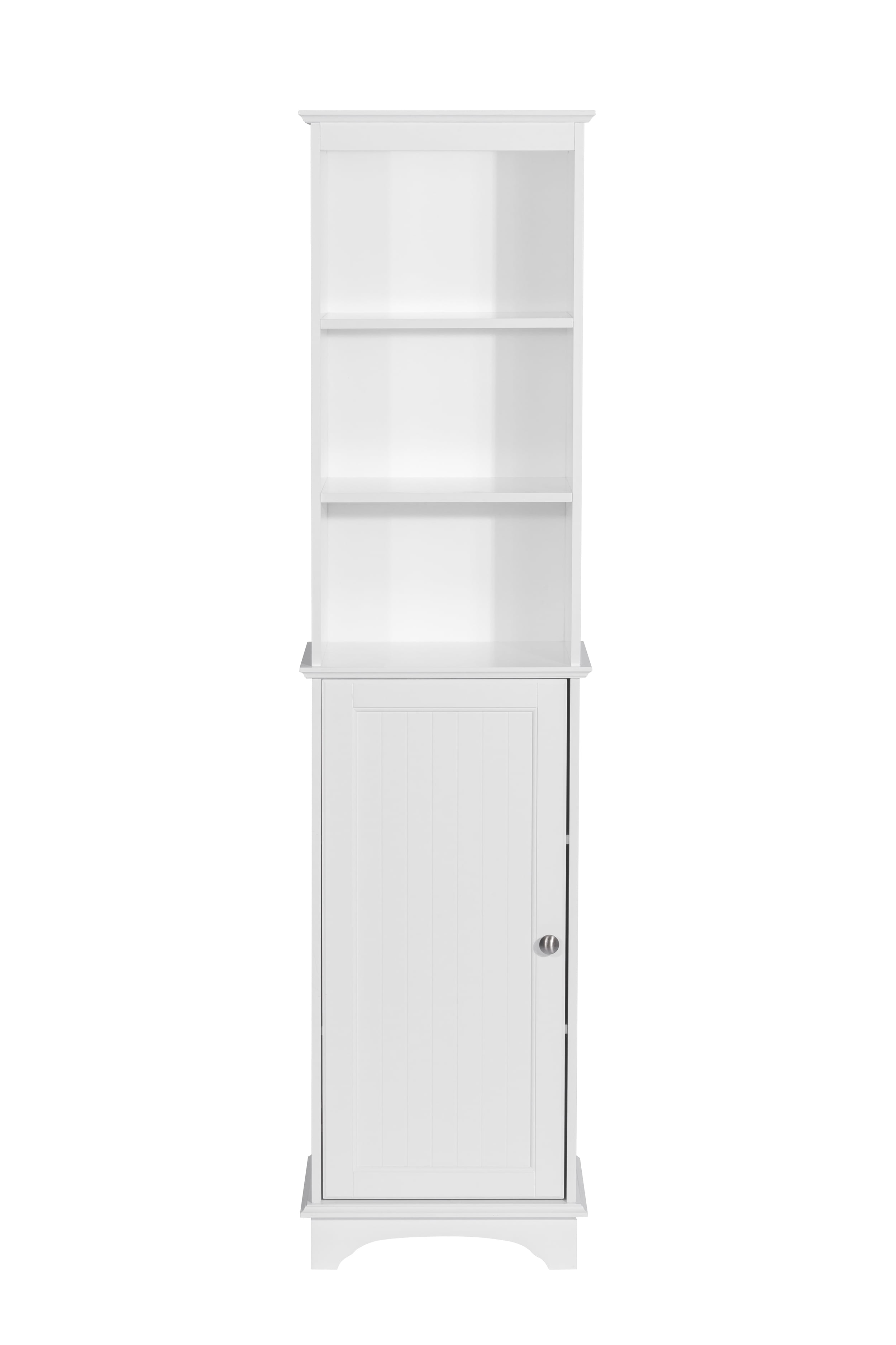 Spirich Home Tall Narrow Storage Cabinet, Bathroom Floor Slim Cabinet with  Windowpane Glass Door, Freestanding Linen Tower, White