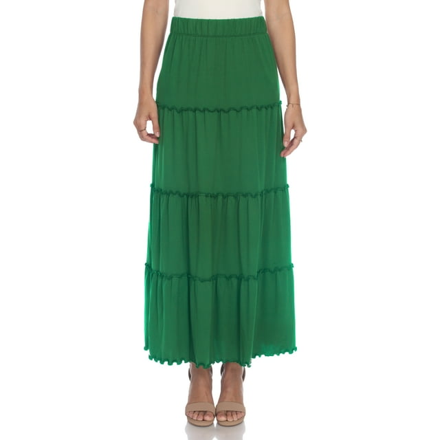White Mark Jupe Longue Taille Haute pour Femmes