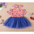 thumbnail image 2 of Filles Tout-Petits 4ème de Juillet Tenue Étoiles Rayures Imprimé Volants Manches Courtes Tutu Robe et Bandeau, 2 of 6