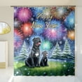 thumbnail image 3 of Happy New Year Cane Corso Family Cheer Winter Midnight Firework Shower Curtain Italian Mastiff Dog Lover Gifts Idea Waterproof Bathroom Bathtub Curtain - 02025, 3 of 5