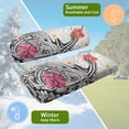 thumbnail image 5 of HUIACONG Hibiscus Pattern Comfortable Golf Cart Seat Covers 2 Piece for 2 Passenger Seats EZGO, Soft Breathable Material Golf Cart Seat Towel Blanket, 5 of 7