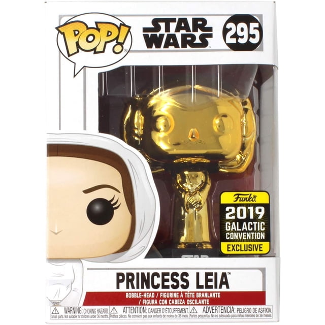 Figura de Acción Funko Star Wars Princesa Leia Gold #295 Exclusivo Convención Galáctica 2019