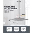 thumbnail image 5 of Wowow 8-Spray 10 in. Dual Shower Head and Handheld Shower Head Wall Mounted Rain Shower with 1.8-GPM in Brushed Nickel, 5 of 6