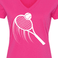thumbnail image 4 of Inktastic Swinging Tennis Racket Women's V-Neck T-Shirt, 4 of 5