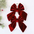 thumbnail image 4 of Nœuds de Noël en Velours pour Arbre et Décoration de Fenêtre - Ornements de Fête Rouges et Verts avec Cordon Suspendu, 4 of 6