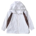 thumbnail image 5 of Spazoro Girls UPF 50+ Sun Protection Jacket, Breathable Hooded Zip Up Quick Dry Lightweight Fashion Clothes for Outdoor White Size 7, 5 of 5