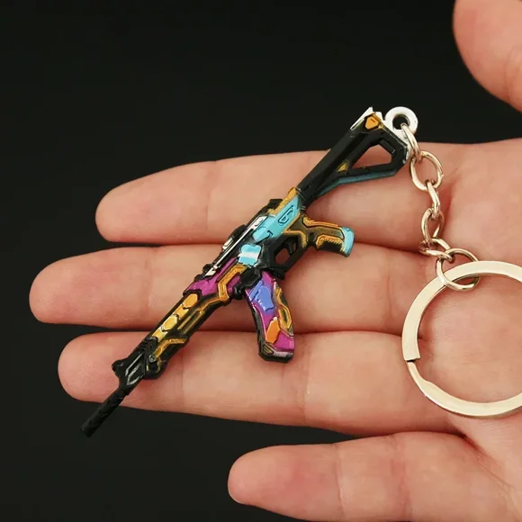 Llavero con arma Valorant Reaver Karambit Vandal Prime Champions Skins Espada samurái Navaja de bolsillo Modelo de arma Regalos Juguetes para niños