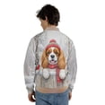 thumbnail image 5 of Playful Cavalier King Charles Spaniel Welcomes Winter Snowy Day with Cardinal Bird All Over Print 3D Baseball Jacket Dog Lover Gifts Bomber Jacket Softball - 12017, 5 of 6