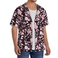thumbnail image 2 of KLL Daisies Flowers Print Men's Shirt Short Sleeve Button Down Summer Cuba Beach Shirts- Small, 2 of 5