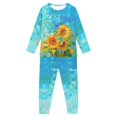 thumbnail image 5 of DISNIMO Blue Retro Sunflower Pjs for Kids Girls Pajamas 7-8 Pjs for Kids Boys 2 Piece Pajama Set Kids Long Sleeve Pajamas Girls Crewneck Lounge Set Kids Sleepwear with Pockets, 5 of 7