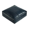 thumbnail image 3 of hengtong Soft PU Leather Pouf Handmade Ottoman Pouf Square Floor Cushion Ottoman Navy, 3 of 9