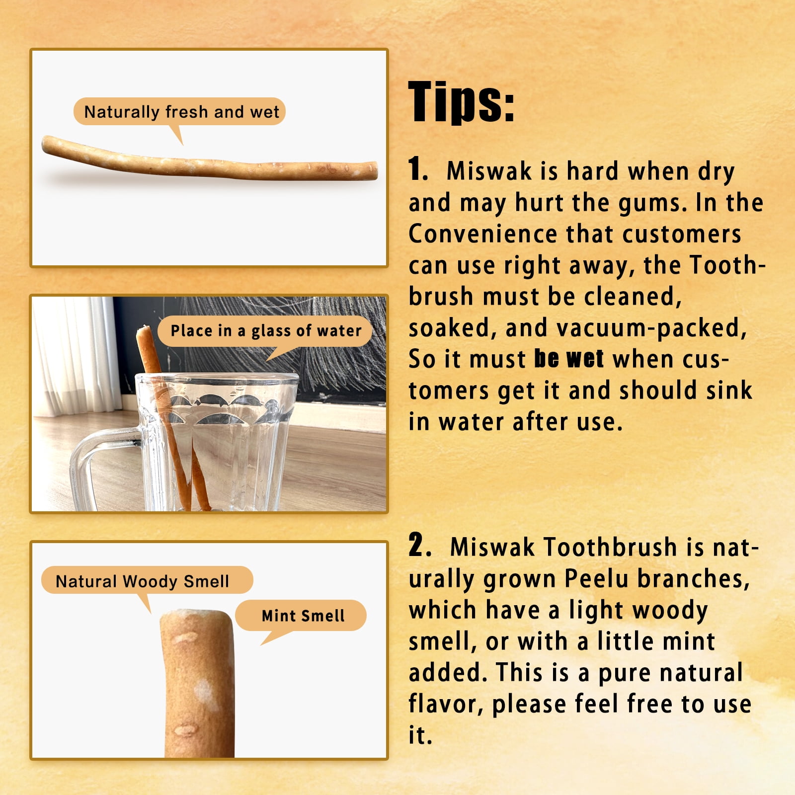 12 Pack Organic Miswak Toothbrushes | All-Natural Wooden Miswak Sticks for Teeth Whitening | Oral Care & Fresh Breath, Eco-Friendly | Clove Flavor