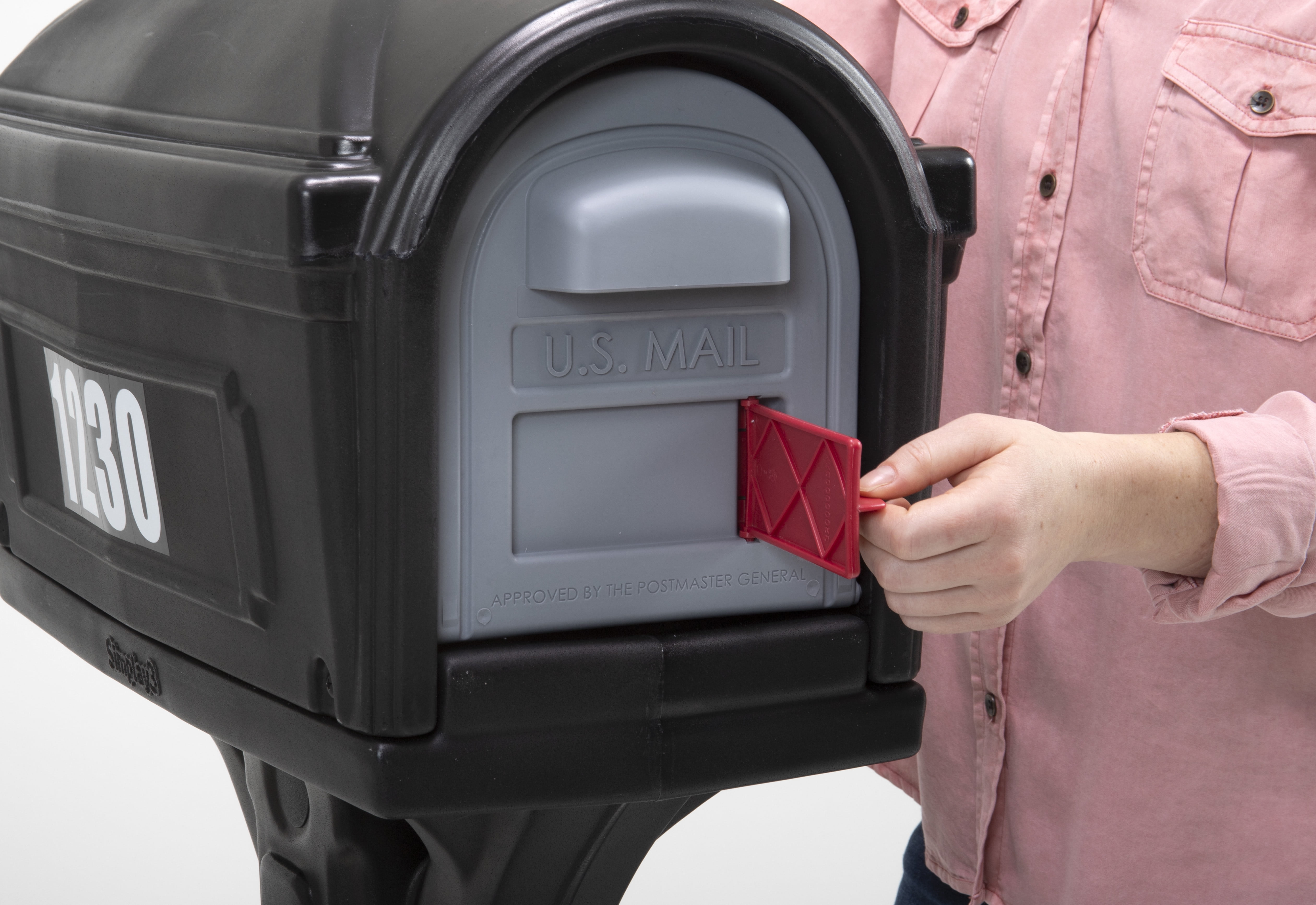 Simplay3 Dig Free Easy Up Classic Plastic Mailbox, Black, Rust Resistant
