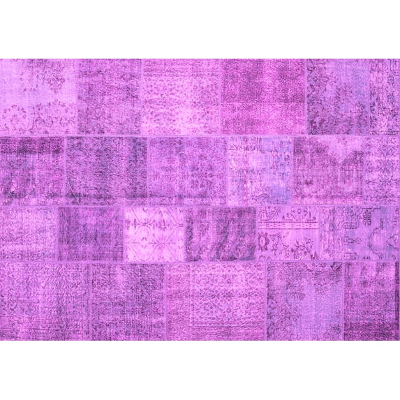 Ahgly Company Indoor Rectangle Abstract Pink Contemporary Area Rugs, 7' x 10'
