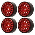 thumbnail image 2 of Cuatro ruedas de aleación de aluminio de 9 agujeros redondos de 1,0 pulgadas para FMS fcx24 1 / 24 Remote crawler red, 2 of 10