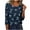 Navy Plus Size Blouse for Women_w, variant on Spring Tunic Tops Boho Blouses for Women Dressy Casual Fall Fashion Shirts Loose Fit Floral Printed Round Neck 3/4 Sleeve Lightweight Basic T-Shirts Blue S